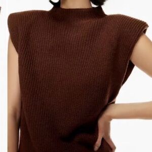 Aritzia Babaton Hazlitt Brown Sweater Merino Wool